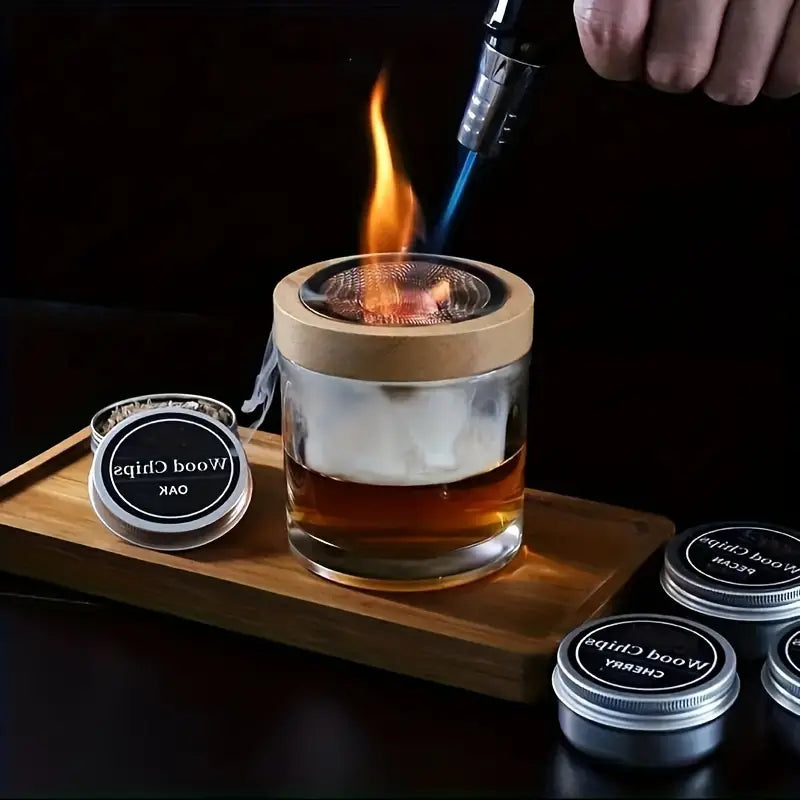 Cocktail Smoker Kit With 4 Starter Flavors | Oak & Sugar | Enjoy the smokey splendor of finely crafted cocktails with our Cocktail Smoker Kit! This kit is perfect for sophisticated cocktail enthusiasts who love to add a touch of magic to their drinks. Tra
