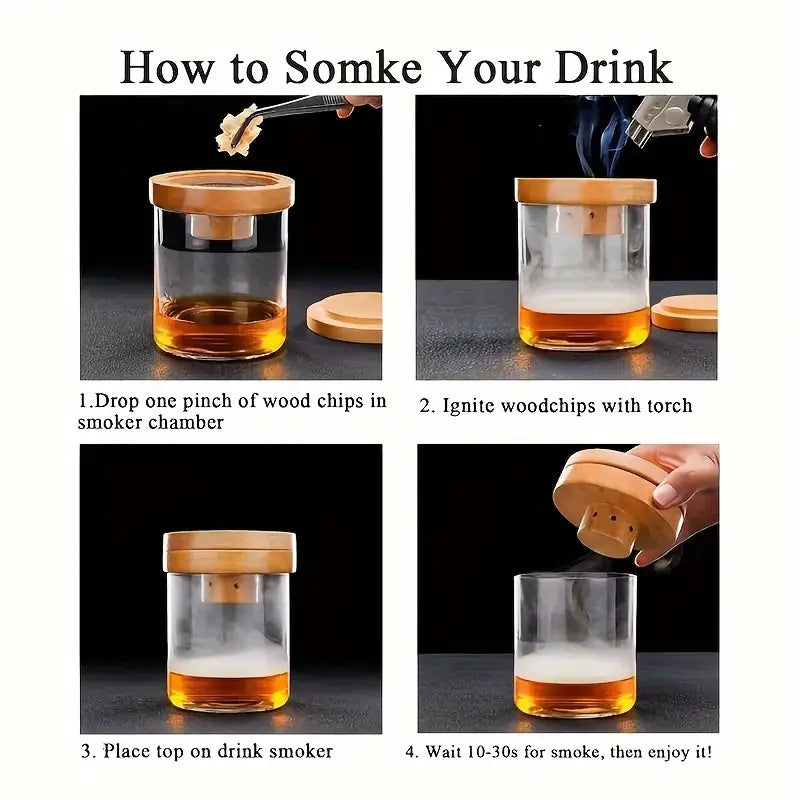 Cocktail Smoker Kit With 4 Starter Flavors | Oak & Sugar | Enjoy the smokey splendor of finely crafted cocktails with our Cocktail Smoker Kit! This kit is perfect for sophisticated cocktail enthusiasts who love to add a touch of magic to their drinks. Tra