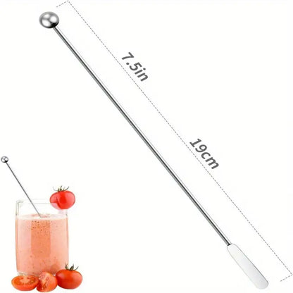 Classic 5 Piece 7.5 Inch Stainless Cocktail Swizzle Stick Stirrer | Oak & Sugar | Add a touch of sophistication to your at-home bar with these charming stainless steel cocktail stirrers. Dishwasher safe and expertly crafted, these swizzle sticks are ideal