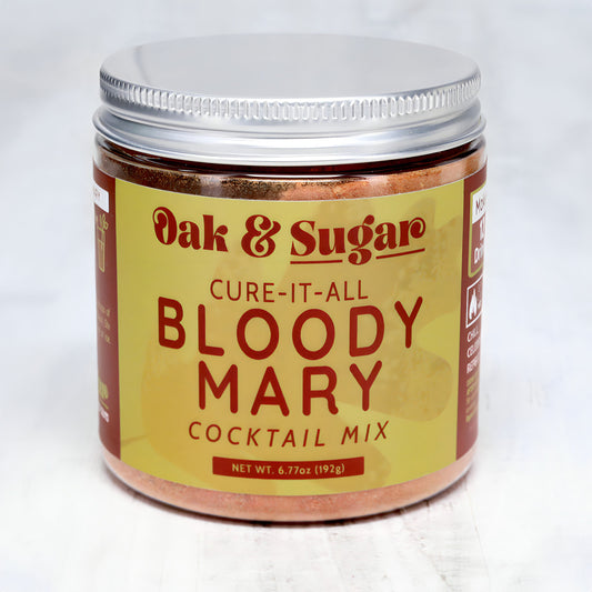 Cure-It-All Bloody Mary Cocktail Mix (12 servings) | Oak & Sugar | Embrace the world's ultimate brunch cocktail with An Oak & Sugar Cure-It-All Bloody Mary! First enjoyed in 1930s Paris at an American-themed bar, the classic yet ever-evolving Bloody Mary