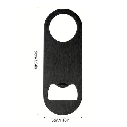 Stainless Steel Multipurpose Bottle Opener, Classic Black | Oak & Sugar | Crafted from durable stainless steel, this classic bottle opener is designed to withstand frequent use and maintain its timeless look for years to come. The black finish adds a touc